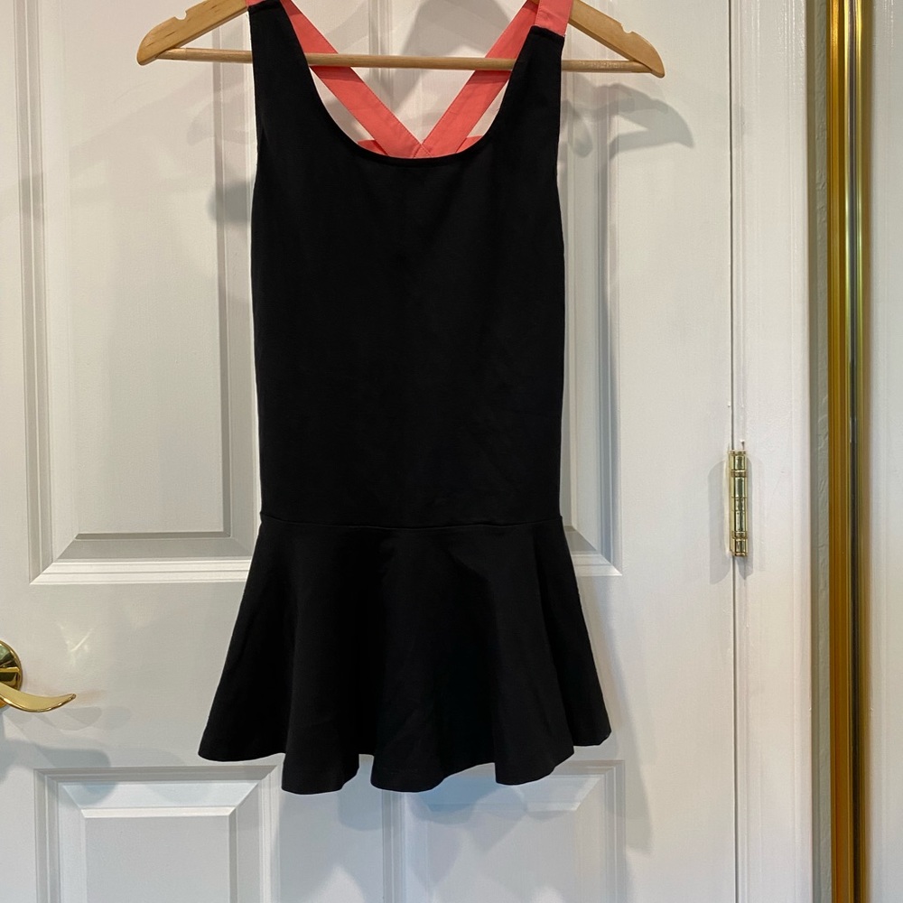 Black backless too with pink straps